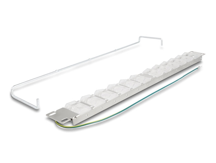 Delock 19″ Keystone Patch Panel with 24 tiltable ports and strain relief - delock.israel