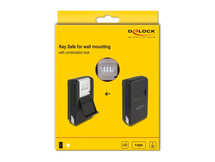 Delock Key Safe for storing keys with combination lock for wall mounting - delock.israel