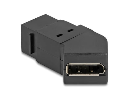 Delock Keystone Module Mini DisplayPort panel mount female to DisplayPort female 45° angled 8K 30 Hz black - delock.israel