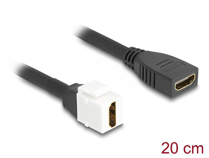 Delock Keystone Module Cable HDMI female to female 8K 60 Hz 20 cm black - delock.israel