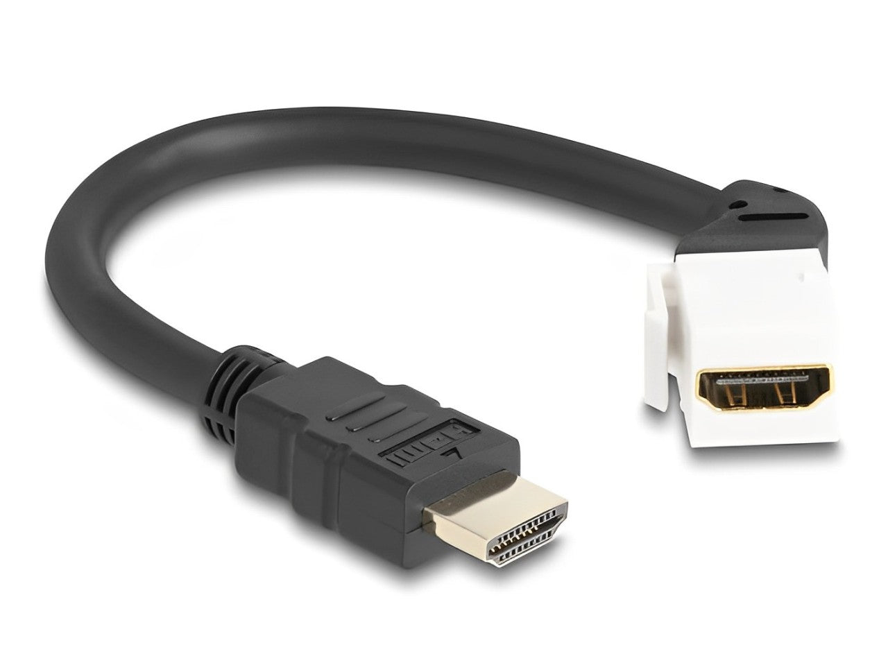 Delock Keystone Module Cable HDMI male to female 45° angled 8K 60 Hz 20 cm black - delock.israel