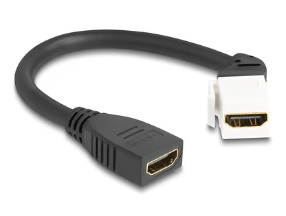 Delock Keystone Module Cable HDMI female to female 45° angled 8K 60 Hz 20 cm black - delock.israel