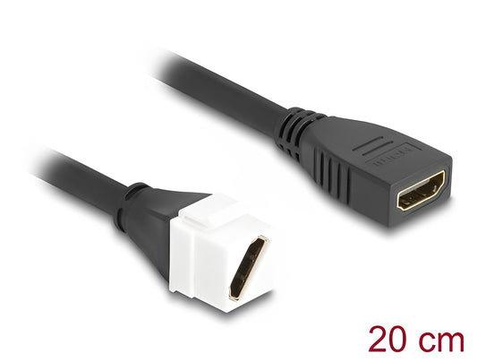 Delock Keystone Module Cable HDMI female to female diagonal 8K 60 Hz 20 cm black - delock.israel