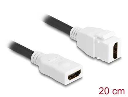 מתאם Keystone מבית Delock גרמניה מאפשר חיבור קל ונוח של כבל HDMI בתוך בפאץ' פאנלם או קירות, ומספק תמיכה ברזולוציה עד 8K @ 60Hz