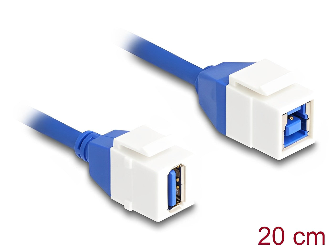 Delock Keystone Module Cable USB 5 Gbps Type-A female to USB Type-B female 20 cm blue - delock.israel