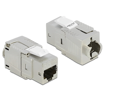 מתאם Keystone מבית Delock גרמניה משקע RJ45 ל- LSA Cat.8.1 להתקנה כבלי רשת