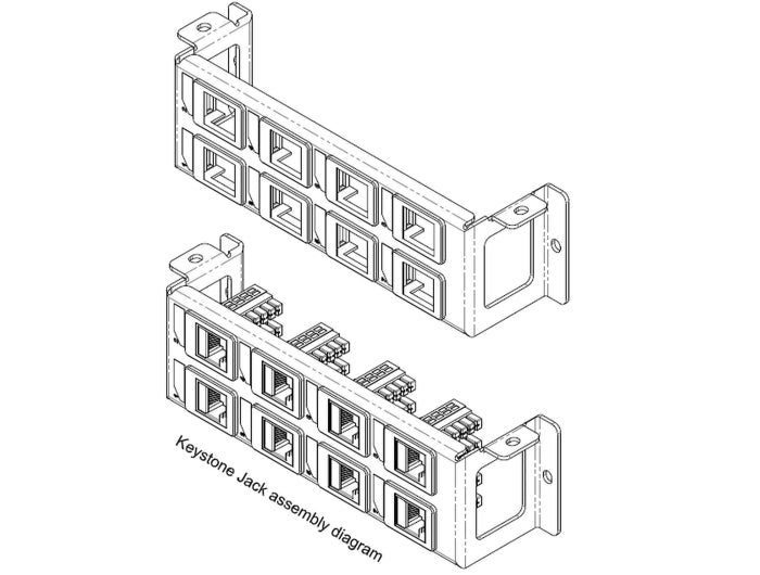 Delock Keystone Mounting Panel 8 Port surface mount vertical - delock.israel