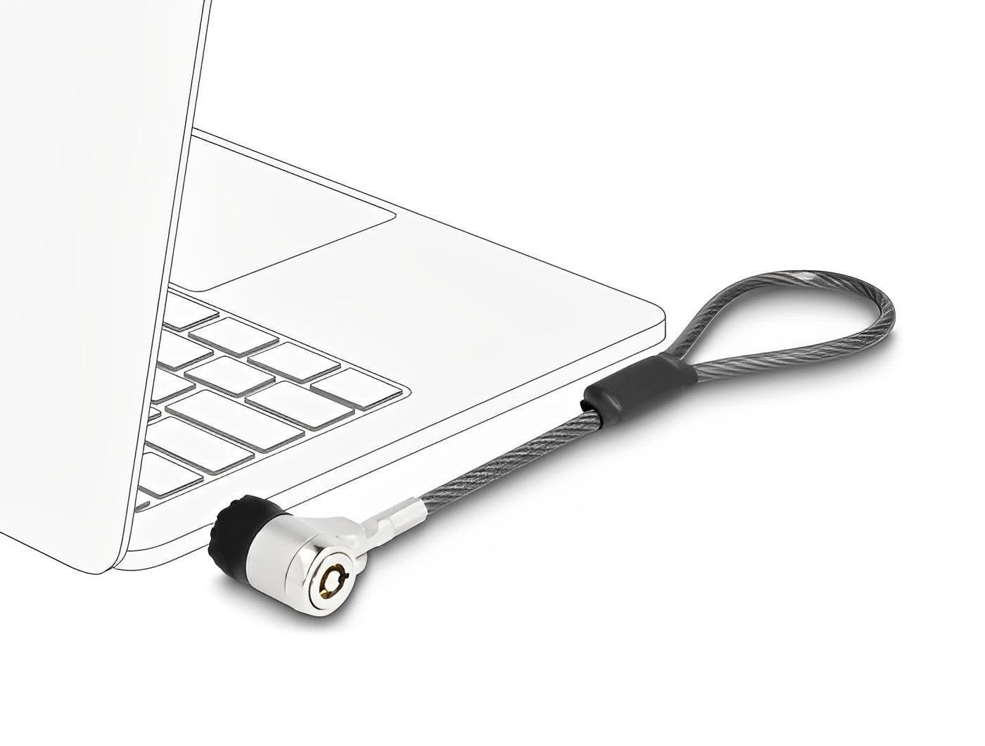 Navilock Laptop Security Cable with Key Lock 15.2 cm for Kensington Slot 3 x 7 mm - delock.israel