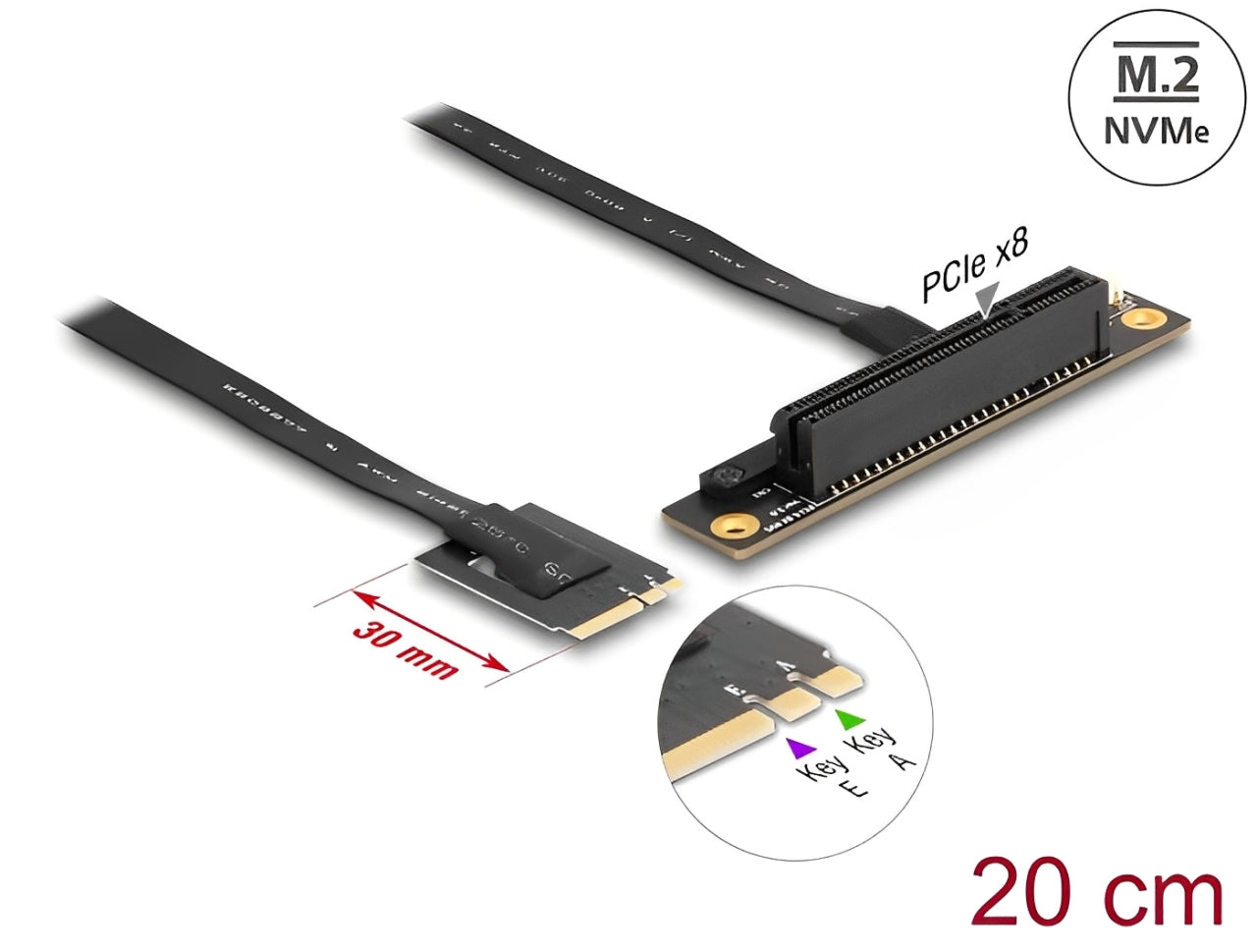 מתאם רייזר זה מבית Delock גרמניה מאפשר חיבור כרטיס PCI Express לחריץ delock.israel - M.2