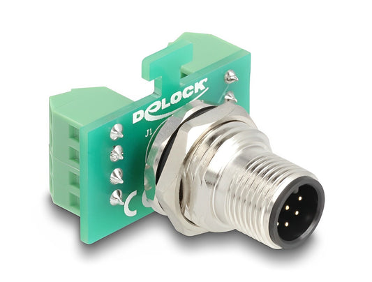 Delock M12 Transfer Module Adapter 8 pin A-coded male to 9 pin terminal block for installation - delock.israel