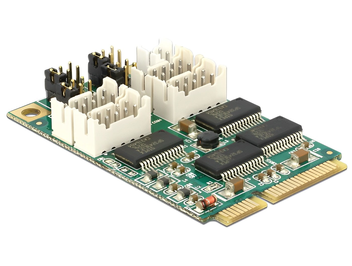 כרטיס Mini PCIe Serial RS-232 עם 4 יציאות DB9 with Voltage supply צ'יפ Exar - delock.israel