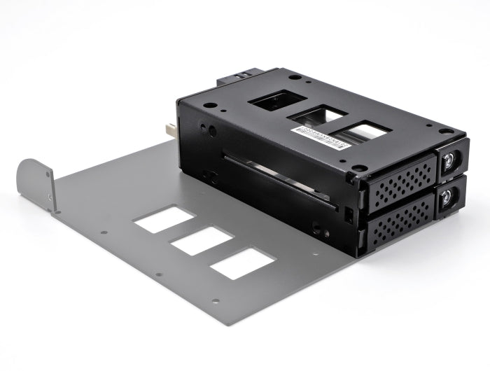 מגירה נשלפת Slim Bay 5.25″ עבור 2 כוננים 2.5″U.2 NVMe SSD - delock.israel