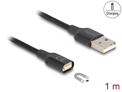 Delock Magnetic USB Charging Cable black 1 m - delock.israel