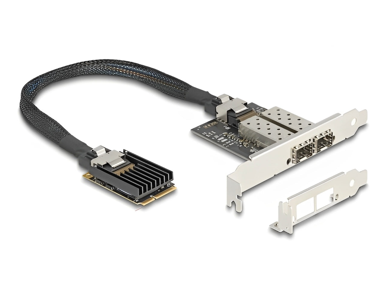 כרטיס ה-Mini PCIe מבית Delock גרמניה מציע שני חריצי SFP עם קצב העברת נתונים של עד 1Gbps