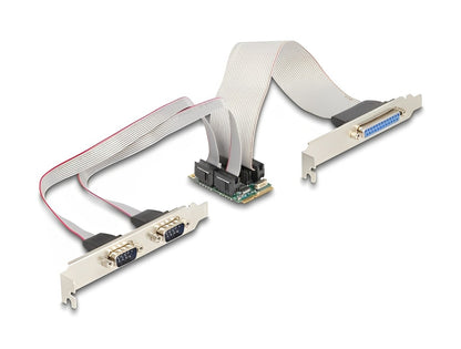 Delock Mini PCIe I/O PCIe full size 1 x Parallel, 2 x Serial RS-232 with voltage supply 5 V / 12 V - delock.israel