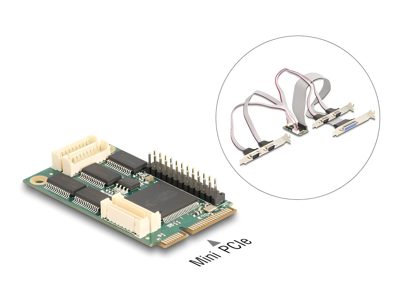 Delock Mini PCIe I/O PCIe full size 4 x Serial RS-232, 1 x Parallel - delock.israel