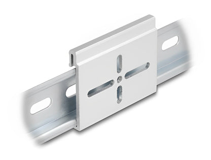 Delock Aluminium Mounting Clip for DIN Rail 60.0 x 47.8 mm silver - delock.israel