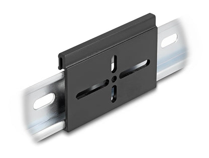 Delock Aluminium Mounting Clip for DIN Rail 70.0 x 47.8 mm black - delock.israel