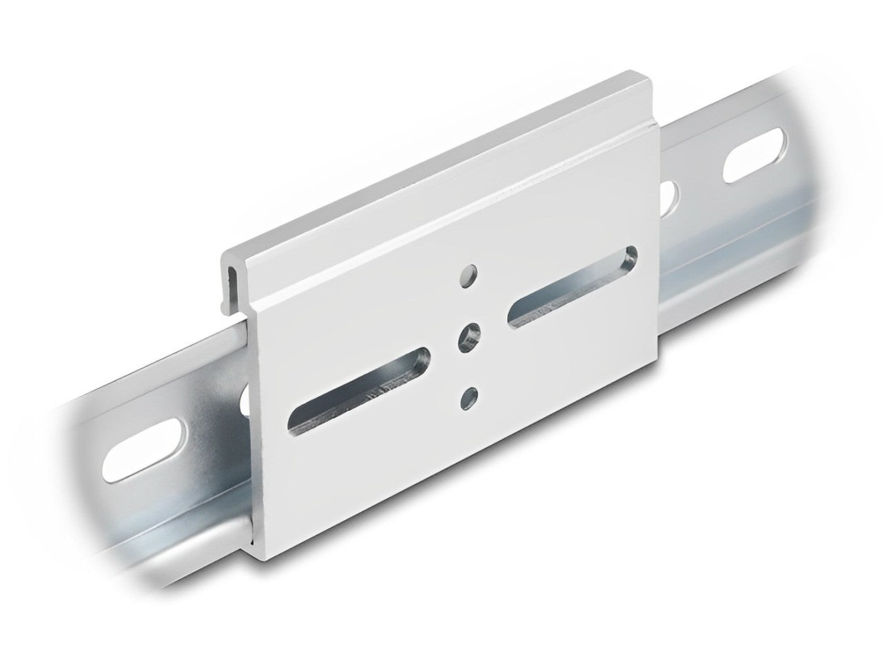 Delock Aluminium Mounting Clip for DIN Rail 80.0 x 47.8 mm silver - delock.israel