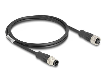 Delock M12 Cable A-coded 8 pin male to female PVC 1 m - delock.israel