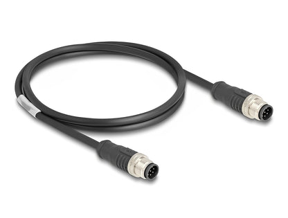 Delock M12 Cable A-coded 8 pin male to male PVC 1 m - delock.israel