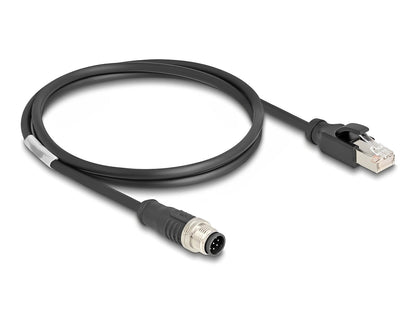 Delock M12 Cable A-coded 8 pin male to RJ45 male PVC 1 m - delock.israel