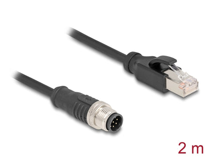 Delock M12 Cable A-coded 8 pin male to RJ45 male PVC 2 m - delock.israel