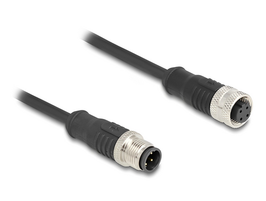 Delock M12 Cable D-coded 4 pin male to female PVC - delock.israel