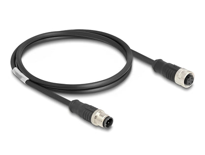 Delock M12 Cable D-coded 4 pin male to female PVC 1 m - delock.israel