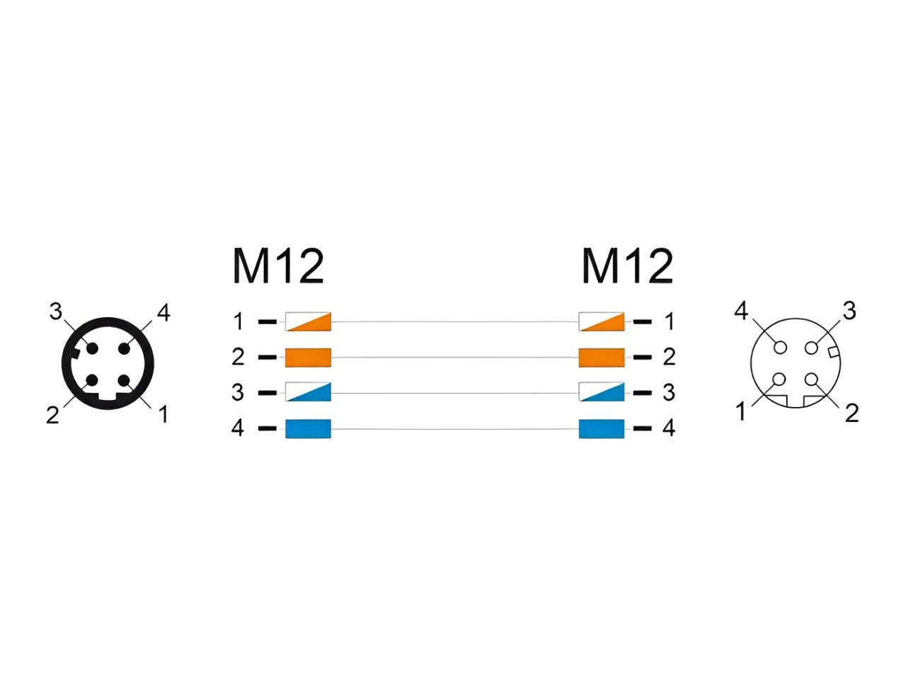 Delock M12 Cable D-coded 4 pin male to female PVC - delock.israel