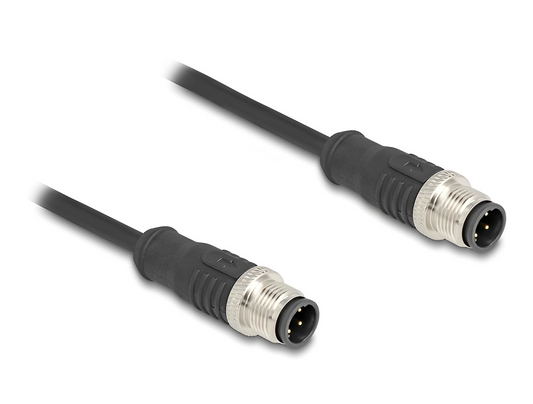 Delock M12 Cable D-coded 4 pin male to male PVC - delock.israel