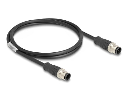 Delock M12 Cable D-coded 4 pin male to male PVC 1 m - delock.israel