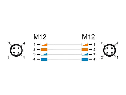 Delock M12 Cable D-coded 4 pin male to male PVC - delock.israel