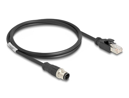 Delock M12 Cable D-coded 4 pin male to RJ45 male PVC 1 m - delock.israel