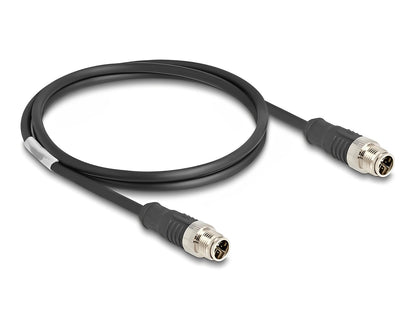 Delock M12 Cable X-coded 8 pin male to male PVC 1 m - delock.israel