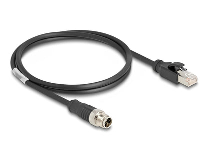 Delock M12 Cable X-coded 8 pin male to RJ45 male PVC 1 m - delock.israel