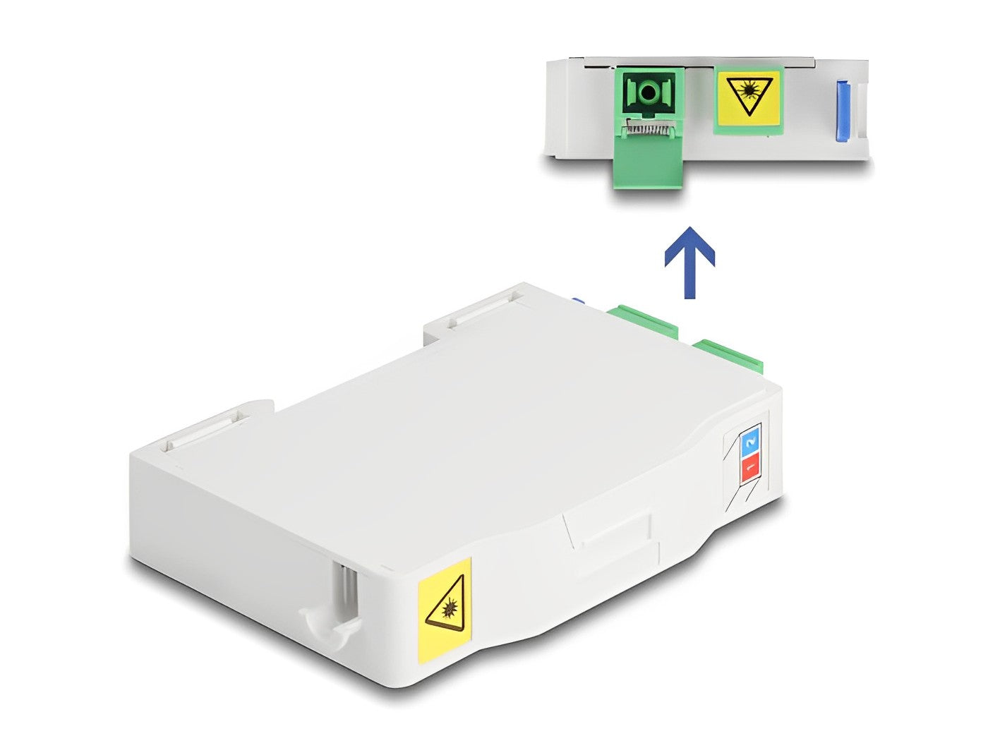 קופסא FTTH DIN Rail לחיבור 2 סיבים אופטיים SC Simplex דגם 85935 - delock.israel