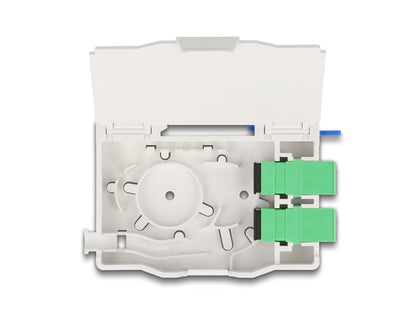 קופסא FTTH DIN Rail לחיבור 2 סיבים אופטיים SC Simplex דגם 85935 - delock.israel