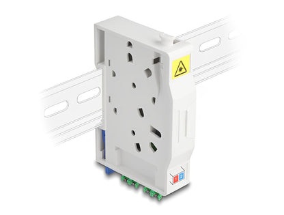 קופסא FTTH DIN Rail לחיבור 2 סיבים אופטיים LC Duplex דגם 85936 - delock.israel