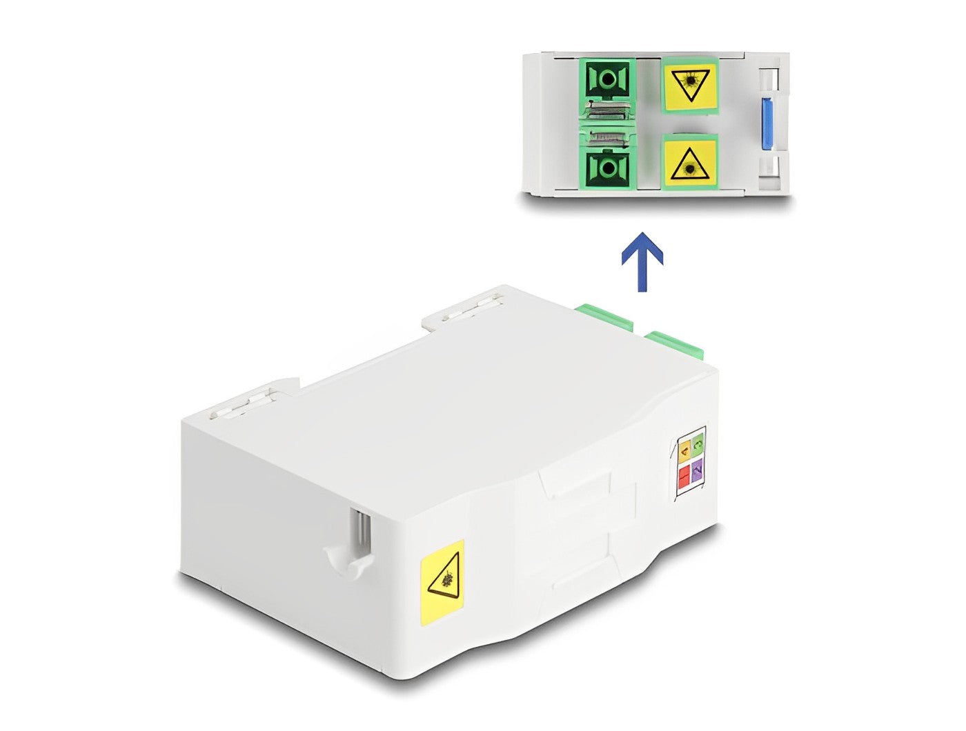 קופסא FTTH DIN Rail לחיבור 4 סיבים אופטיים SC Simplex דגם 88097