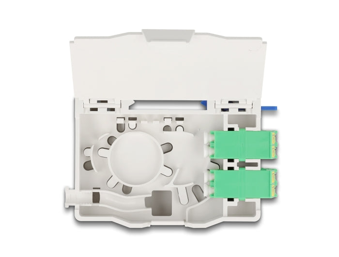 קופסא FTTH DIN Rail לחיבור 4 סיבים אופטיים LC Duplex דגם 88098 - delock.israel