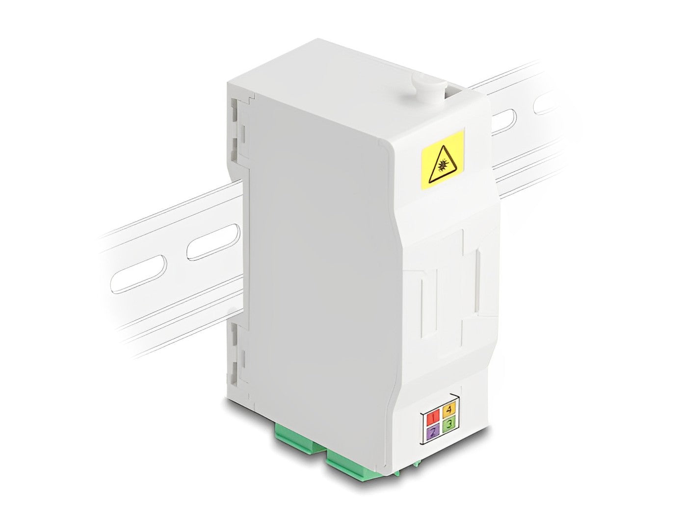 קופסא FTTH DIN Rail לחיבור 4 סיבים אופטיים LC Duplex דגם 88098 - delock.israel