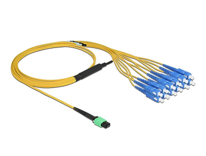 Delock Optical Fiber Cable MPO female to 12 x SC Simplex male, Single-mode, 9/125 µm, 2 m -delock.israel