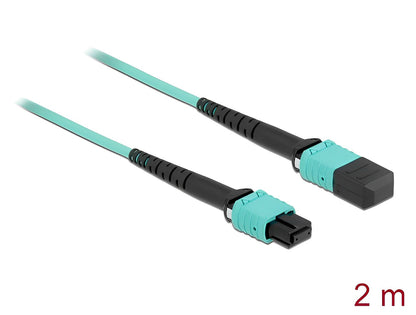 Delock Optical Fiber Cable MPO female to MPO female 12 fibers, polarity A, multi-mode OM4, 50/125 µm, 2 m -delock.israel