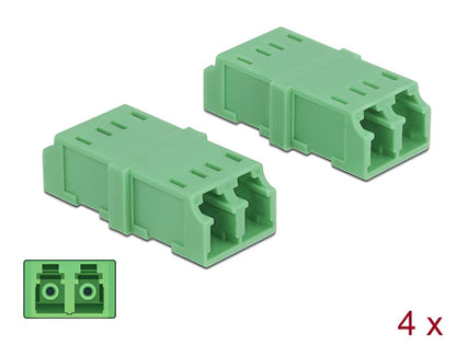 Delock Optical Fiber Coupler LC Duplex female to LC Duplex female 4 pieces - delock.israel