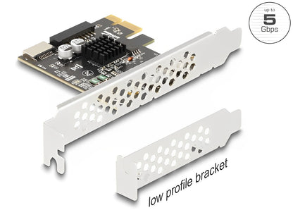 Delock PCI Express x1 Card to 1 x internal USB 5 Gbps Type-E Key A and 1 x 19 pin USB pin header male - Low Profile Form Factor - delock.israel