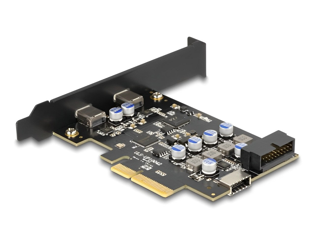 Delock PCI Express x4 Card to 2 x external USB Type-C™ + 1 x internal USB 10 Gbps Type-E Key A and 1 x 19 pin USB pin header male - Low Profile Form Factor - delock.israel