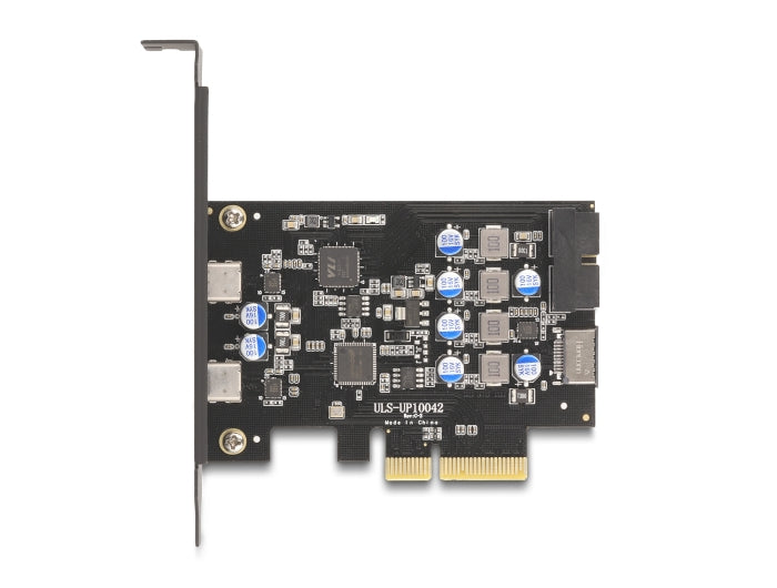 Delock PCI Express x4 Card to 2 x external USB Type-C™ + 1 x internal USB 10 Gbps Type-E Key A and 1 x 19 pin USB pin header male - Low Profile Form Factor - delock.israel