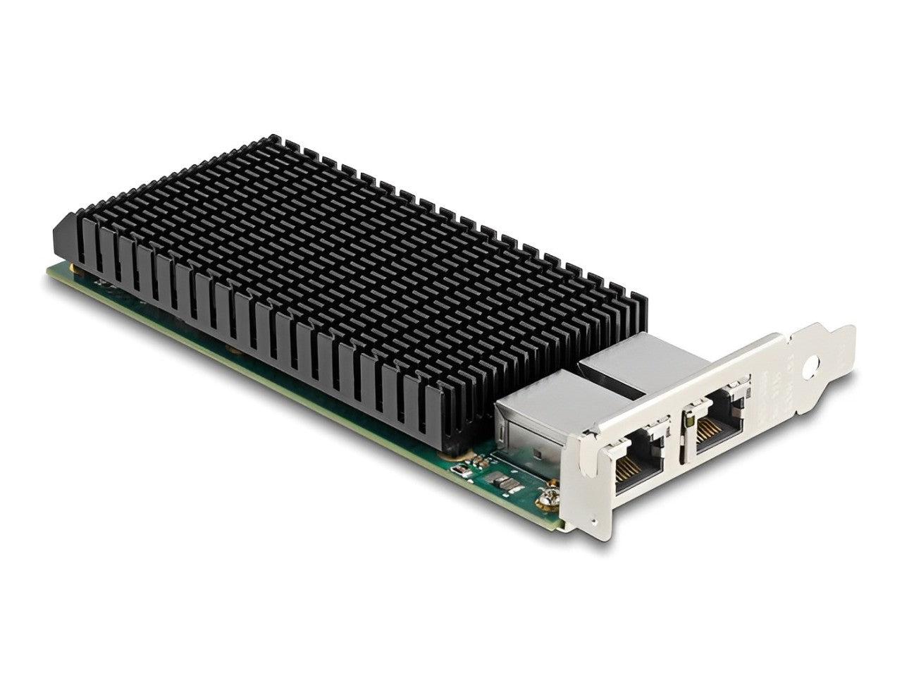 כרטיס ה-PCI Express מבית Delock גרמניה מציע שני יציאות רשת עם קצב העברת נתונים של עד 10Gbps באמצעות כבלי נחושת סטנדרטיים מסוג Cat.6 או Cat.6A - delock.israel