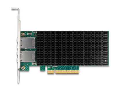 כרטיס ה-PCI Express מבית Delock גרמניה מציע שני יציאות רשת עם קצב העברת נתונים של עד 10Gbps באמצעות כבלי נחושת סטנדרטיים מסוג Cat.6 או Cat.6A - delock.israel